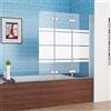 MIQU Pannello doccia per vasca da bagno, 130 x 140 cm, 3 pezzi, pieghevole, in vetro temperato