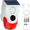 Yasorn RF allarme solare a infrarossi, allarme con sensore di movimento con telecomando, allarme ad alto decibel 120DB, raggio di rilevamento a infrarossi 6 metri/110°, impermeabile IP67, sistema di a