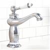 Occzin Rubinetto retrò bronzo, rubinetto da bagno alto, miscelatore monocomando in ottone anticato, per lavabo, rubinetto per bagno e lavandino, acqua calda e fredda disponibile (cromato)