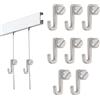 DecorDwell 10 Pezzi Mini Ganci per Quadri, Appendi Quadri in Resistente Lega di Zinco, Mini Ganci per Quadri per Binari, Ganci in Metallo Argentato per Binari, Appendi Quadri in Metallo Resistente Alla Ruggine