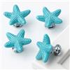 Vellichor Europe Set di 4 pomelli per cassetti a tema mare, 3,4 cm, in ceramica blu, con viti, in stile costiero, per cassetti, armadi, armadi, armadi, armadi, mobili oceanici, decorazione per la casa