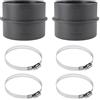ROSYLEVE 2 connettori Ducting Joiner tubi, raccordo da 60 mm, con 4 fascette stringitubo in acciaio inox, raccordo per tubo di riscaldamento, tubo di riscaldamento