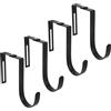 Fukaisu 4pz Ganci Regolabili Cubicoli, Ganci Resistenti Appendere Sopra Porta Vestiti Portasciugamani Cappotti Cappelli Casa Camera Letto Ufficio Guardaroba Nessuna Perforazione Richiesta(Nero)