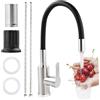 Samlonge Rubinetto Lavello Cucina con Beccuccio Flessibile, Miscelatore da Cucina Girevole a 360° Miscelatore Monocomando per Acqua Fredda e Calda Rubinetto da Cucina Nero