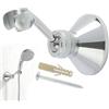 EceoThsy Supporto Per Doccia A Muro Universale in Ottone Regolabile A 360 Gradi, Supporto Girevole Per Tubo Standard, Finitura Cromata, Facile Da Installare E Resistente, Supporto Per Doccia A Muro