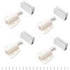 UFURMATE Chiusura magnetica per porta in vetro, set di 4 chiusure magnetiche a pressione per porta in vetro singola, con morsetto per armadio, adatte per porte in vetro a battente da 3-6 mm (argento e
