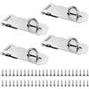 GOYADA 4 Pezzi Lucchetti con Chiusura a 4 Pollici, Chiusura per Lucchetto, Lucchetto Hasp in Acciaio Inox con 36 Viti per Giardino, Porte, Armadi, Argento