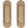 MOROBOR Auto-Stick Ovale Porta Scorrevole Tira, 2 pz Lega di Alluminio Nascosta Maniglia di Pull per Porta Scorrevole Barn, Armadio, Armadio, Cassetti (Oro Bronzo, 100mm)