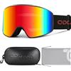 Odoland Kit di Maschera da Sci con Scatola, Maschera Snowboard Cilindrici Ampia Vista Anti-Nebbia Protezione UV, Occhiali da Sci per Uomo e Donna, WP