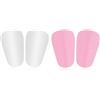 NQEUEPN 4pz Mini Parastinchi da Calcio Extra, 10x6cm Comodi Piccoli Parastinchi da Calcio Equipaggiamento Protettivo per Tutte le Età Donne Uomini da Indossare con Calzini Antiscivolo (Rosa, Bianco)
