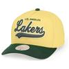 Mitchell & Ness NBA Harvest Gold Pro Crown Snapback Cappellino da basamento, Giallo/Verde, Taglia unica, regolabile, Uomo, Donna, Bambini, Unisex, Primavera, Estate, Autunno, Inverno, Los Angeles
