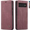 owlhold Cover Google Pixel 6 Pro Portafoglio Flip [Antiurtoo][Cavalletto][Carta Fessura] Cover Pelle per Google Pixel 6 Pro - Vino Rosso