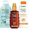 Garnier Ambre Solaire Ideal Bronze Olio Abbronzante Per Il Corpo 150 Ml Doposole Idratante Con Aloe Vera 200 Ml E Latte Protettivo Per Il Corpo SPF 20 200 Ml