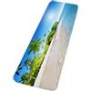 A.Monamour Tappetino per Il Bagno Antiscivolo Assorbente Morbido Isola Tropicale Palma Blu Oceano Mare Spiaggia Scenario Decorativo Lavabile Tappeto Tappetini Doccia Cucina Zerbino 40x60cm
