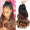 FALEMEI Estensioni per capelli ricci francesi, 30 cm, 8 confezioni di trecce pre-allungate a spirale, ricci, extension per trecce all'uncinetto, riccioli di trecce a spirale (1B/33/30#, 30 cm