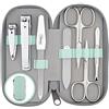 marQus Set Manicure Professionale - Kit da 7 Pezzi con Custodia in Vera Pelle. Include Tagliaunghie, Forbicine, una Lima in Vetro esclusiva e strumenti di qualità. Perfetto per Uomo, Donna e viaggi