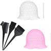 TogtherKings 7 Pezzi Cappucci in Silicone Per Tinture Per Capelli,Riutilizzabile Cuffia Capelli per Meches per Tintura,Cuffia Per Capelli Per Meches, con pennelli e ago,Tappo Per Colorare per Capelli Lunghi Corti