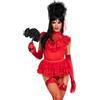 Leg Avenue 3 pezzi Beetle Babe, include body giarrettiera in pizzo con volant, fiocco a spillo e velo, rosso, L