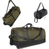 Vomgomfom 32 Borsa da viaggio pieghevole e morbida con ruote, borsa sportiva espandibile da 110L e 140L con borsa portaoggetti abbinata, Verde militare