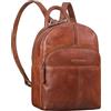 STILORD 'Elva' Zaino Donna Pelle Vera Elegante Zainetto Piccolo - Mini Borsa Zaino Cuio Ideale Come Zaini da Città e Viaggio Antifurto con Molti Scomparti, Colore:brandy - cognac