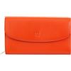 DUDU Portafoglio Donna Grande in Pelle Vera, Schermato RFID, Portafogli con Cerniera Portamonete, Multi Scomparti Arancio