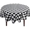 Hiasan Homedocr Tovaglia rotonda a quadri, 152,4 cm, impermeabile, antimacchia, antimacchia, lavabile, per sala da pranzo, feste, picnic all'aperto, in bianco e nero