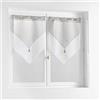 Douceur d'Intérieur, Geomatic - Coppia di tende (2 x 60 x 90 cm), colore: Grigio/Bianco, Organza Devore