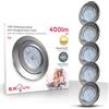 B.K.Licht Faretti led da incasso per cartongesso, ultrapiatti orientabili, 4,8W, foro Ø86mm, luce calda 3000K, 400Lm, set 5 faretti da soffitto rotondi, metallo 230V