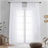 OVZME 2 pannelli, tende trasparenti bianche lunghe 243,8 cm per camera da letto, eleganti tende bianche filtranti per la luce, trattamento per finestre per soggiorno e porta scorrevole in vetro