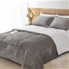 Seward Park Set di biancheria da letto in pile Sherpa, ultra morbido, in microvisone, per letto matrimoniale, in morbido peluche, per autunno e inverno, 3 pezzi, grigio antracite (2 federe e 1
