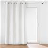Douceur d'Intérieur, Tenda con occhielli (140 x 260 cm) Swing Bianco, Flanella Relief Tinta unita