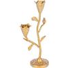 Creative Co-Op Candelabro in ghisa forgiato a mano con fiori e uccellini, contiene 2, supporto conico dorato