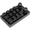 Locadence Tastiera Meccanica Programmabile a 12 Tasti con una Sola Mano, Tastiera Macro Multifunzione, Tastierino da Gioco Meccanico per Ufficio, Giochi, Musica, Media (Negro)