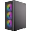 Antec AX27 RGB Midi Tower Nero (Antec AX27 RGB Elite Mid-Tower Gaming PC Case with Tempered Glass, Full Mesh Front Panel, 4 Pre-installed 120mm Fixed-RGB Fans, ATX/Micro-ATX/ITX Compatible, Black)