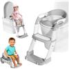 MomTend Riduttore WC Bambini con Scaletta, Multifunzione 3 In 1 Scaletta WC Per Water Bambini con Vasino Removibile, Paraspruzzi Estesi Regolabile e Pieghevole Sgabello Antiscivolo, Adattatore per Bambino