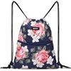 WANDF Borsa morbida Zaino a corde Borsa Coulisse Sacca sportiva Sacche da palestra resistente all'acqua Zaino donna palestra uomo (A-Fiore)