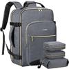 LOVEVOOK Zaino da Viaggio Aereo Bagaglio a Mano, Impermeabile Zaini Trolley Bagaglio Donna 40L Cabin Max per Ryanair Easyjet, Grande Zaino Porta PC 17 Pollici Valigia Borsa a Zainetto