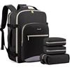 LOVEVOOK Zaino da Viaggio Aereo Bagaglio a Mano Donna&Umo, Impermeabile 45L Zaini Trolley Bagaglio Cabin Max per Ryanair Easyjet, Grande Zaino Porta PC 18 Pollici Valigia Borsa a Zainetto Nero