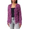 IZIA Maglione Lavorato a Maglia 100% Acrilico Donna Fatto a Mano Scollo all'Uncinetto Viola Taglia XS/S Cardigan, Lilla