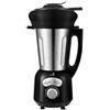 Senya - Frullatore riscaldante in acciaio inox Cook & Ice V3 nero, frullatore da zuppa vellutato/macinato,1,5 L, 1400 W, e cestello per vapore in silicone da 2 L SYCP-HB008NA