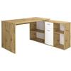 FMD Furniture 353-001 - Combinazione angolare da scrivania, in Rovere Artisan, Dimensioni Tavolo: ca. 136 x 75 x 68 cm, Dimensioni scaffale: ca. 137 x 71 x 33 cm (BHT)
