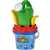 Simba-Giocattolo Super Mario Baby-Set di 5 secchielli con Sabbia, 5 Pezzi, Secchio, colino, Pala, rastrello, annaffiatoio, 11 cm, Diametro: 14 cm, a Partire dai 10 Mesi in su, Colore Verde, 109234593