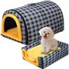 ping bu Letto per cani 2 in 1, grande grotta impermeabile, lussuosa cuccia per cani, rimovibile, con morbido cuscino antiscivolo, per gatti, cani, conigli (35 x 28 x 25 cm, A)