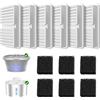 BalimoPet Set Filtri per Fontanella per Gatti (2,2L/2,5L). 6 Carboni attivi + 6 Spugne. Sistema di Filtrazione Quadruplo Assicura Acqua Sempre Fresca e Pura