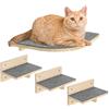 Pawtasy Pareti da arrampicata per gatti, set da 4 pareti per gatti, in legno naturale, fino a 35 kg