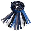 Aerzetix - Set di 10 Cerniere Lampo a Spirale N°5 65cm separabili con cursore Decorativo | in Metallo Nylon Poliestere | Colore Bianco lillà-Grigio Pallido Blu Scuro Blu Zaffiro Nero