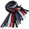 Aerzetix - Set di 10 Cerniere Lampo a Spirale N°5 80cm separabili con cursore Decorativo per Cucito Artigianato | in Metallo Nylon Poliestere | Colore Bianco Rosso Blu Scuro Grigio Scuro Nero
