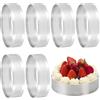 MOLIMOLI 6 Pezzi Anello per Torta Ø 8 cm, Stampo per tartellette Forato in Acciaio Inox 430, per Mini Torte, pizze, Muffin - Anello per Torta, Stampo per tartellette singolarmente