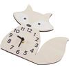 HOMSFOU Orologio da parete a forma di volpe, in legno, silenzioso, senza batteria, decorativo, per camera da letto, soggiorno, cameretta dei bambini e ufficio, facile da montare