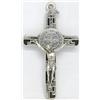 GTBITALY 10.674.31 ms Croce di San Benedetto Argento con Smalto Mosaico con Anello 8 cm esorcista esorcismo Nero